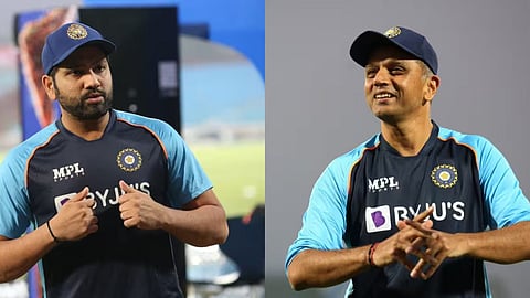 rahul dravid with rohit sharma