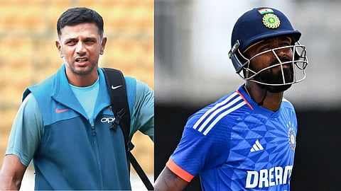 hardik pandya with rahul dravid