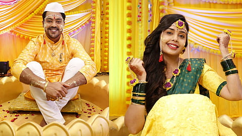 Akshara And Adhipati Haldi Photos