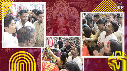 star indian cricketer suryakumar yadav and tilak verma visited lalbaug cha raja on the occasion of ganesh chaturthi ahead of world cup 2023