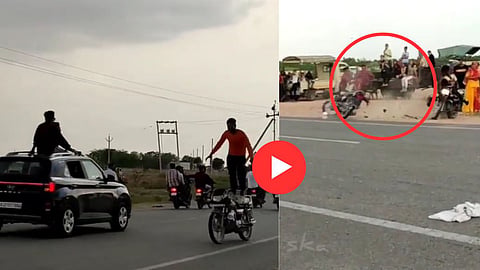 Bike Stunt Accident Viral Video:
