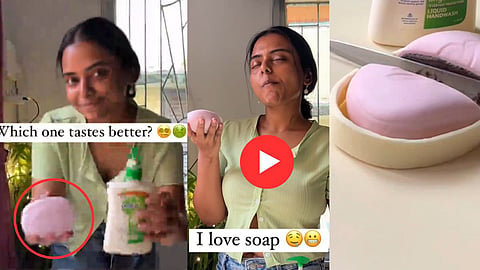 Girl Eating Soap Viral Video
