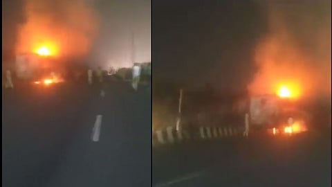 Bus Caught Fire