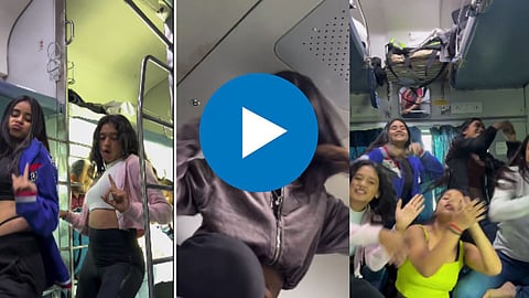 Girls Dance In Train