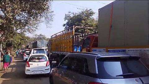 Traffic Jam On Bhandara National Highway