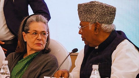 Sonia Gandhi and Mallikarjun Kharge