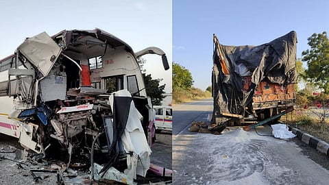 Buldhana ST Bus Truck Accident