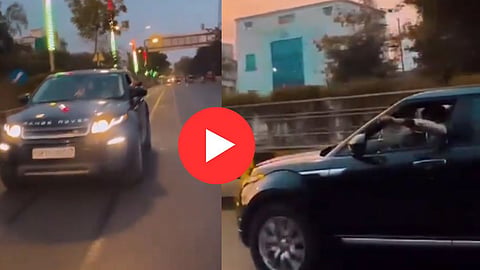 Man Throws Cash From Running Car Noida Viral VIdeo