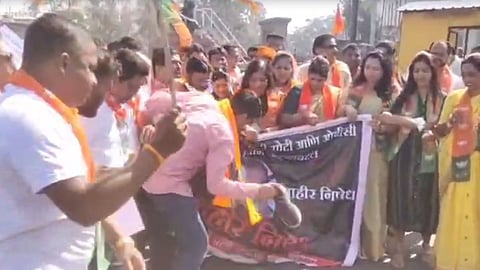 bjp protest on rahul gandhi remark on narendra modi
