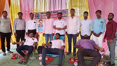 parbhani aam aadmi party condemns cm arvind kejriwal arrest by organizing blood donation camp