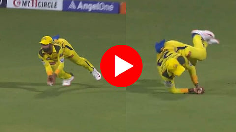 ajinkya rahane took stunning diving catch to dismiss david milller in csk vs gt match video viral amd2000