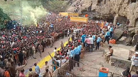 lakhs of devotees for ekvira devi palkhi sohala karla gad