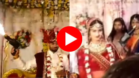 Fire Gun Blast on Bride Face Viral Video