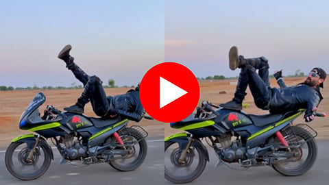 Bike Stunt On Pushpa Song Video Viral