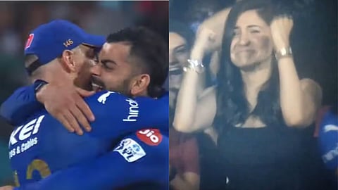 Virat Kohli Anushka Sharma crying after RCB win