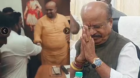 पालकमंत्र्यांच्या कार्यालयात गुन्हेगारांचा वावर; मंत्री पुत्राची भेट घेतल्याचा व्हिडीओ व्हायरल