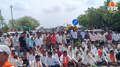 maratha samaj rasta roko andolan at latur beed highway today