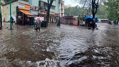 ठाण्यासह कल्याण-डोंबिवलीमध्ये विजांच्या कडकडाटासह मुसळधार पाऊस, रस्त्यांना तळ्याचे स्वरुप