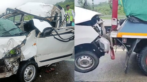 Mumbai-Pune Express Way: मुंबई-पुणे एक्स्प्रेस वेवर कार आणि कंटेनरचा भीषण अपघात, दोघांचा जागीच मृत्यू
