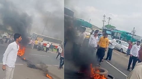 बीडमध्ये ओबीसी आंदोलन तापलं, आंदोलकांनी महामार्ग अडवला, टायरही जाळले