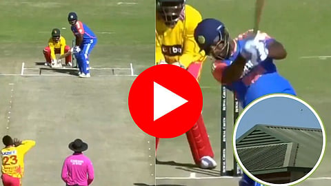 Sanju Samson Six: संजू सॅमसनने खेचला 110 मीटर लांब षटकार! चेंडू थेट स्टेडियमबाहेर- VIDEO