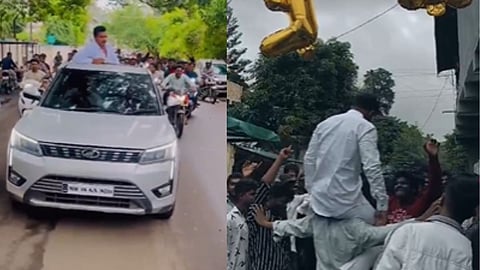 Nashik News: तुरुंगातून सुटल्यानंतर गुंडाचा रॉयल 'रोड शो'! 'जंगी मिरवणूक' भाईच्या अंगलट, पोलिसांनी घेतलं ताब्यात| VIDEO