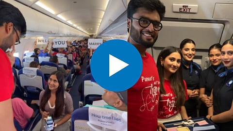 Woman Proposes Boyfriend in Aeroplane Video Viral