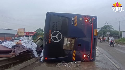 Accident News: लातूर सोलापूर महामार्गावर भीषण अपघात! प्रवाशांनी भरलेली ट्रॅव्हल्स उलटली; अनेकजण जखमी
