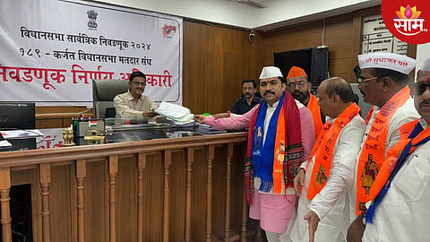 आमदार महेंद्र थोरवे विरुद्ध सुधाकर घारे मैदानात, भव्य शक्तिप्रदर्शन करत उमेदवारी अर्ज केला दाखल
