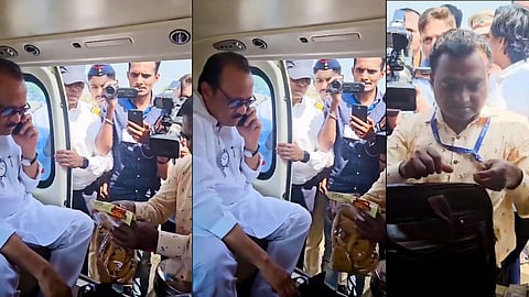 Ajit Pawar Bag checking