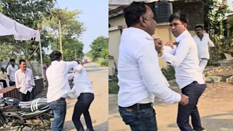 कराळे मास्तरला बेदम मारहाण; भाजप कार्यकर्त्याने कॉलर धरली, कानफटवलं