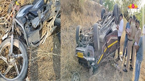 Kalamb Ambajogai highway bike accident