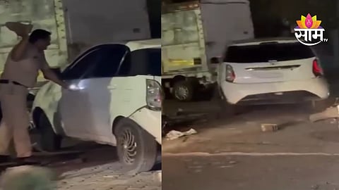 Police constable bike hit glass shattered couple in car