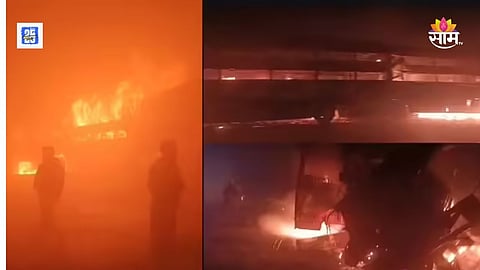Yamuna Expressway fire accident news :