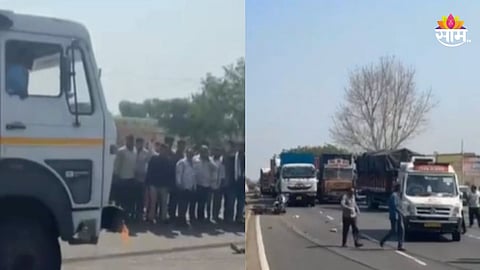 Accident: मुंबई- आग्रा महामार्गावर अपघाताचा थरार, डंपरखाली चिरडून तिघांचा जागीच मृत्यू