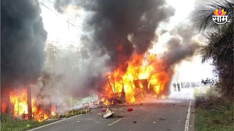 Accident: महामार्गावर अपघाताचा थरार! प्रवासी बसला इंधन टँकरची धडक; अपघातानंतर भडका उडाला, १६ जणांचा मृत्यू