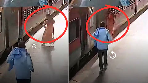ट्रेनमध्ये चढताना महिला थेट फलाटाच्या गॅपमध्ये पडली, दोन्ही पाय तुटले