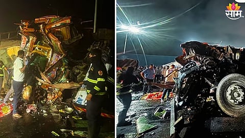 fatal triple collision on the Mumbai-Pune Expressway that killed two people