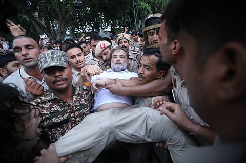 Congress Protest Over CJP Lathi-Charge