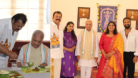 ഗവര്ണര് സുരേഷ് ഗോപിയുടെ വീട്ടിലെത്തിയപ്പോള്