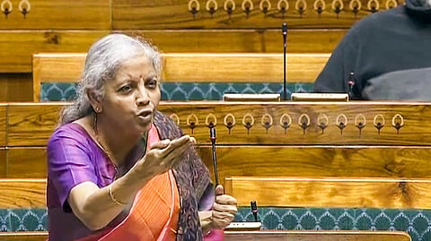 നിരമല സീതാരാമന് ലോക്സഭയില് സംസാരിക്കുന്നു