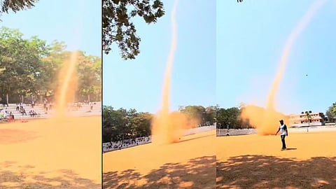 പൂജപ്പുര സ്റ്റേഡിയത്തില് പൊടിക്കാറ്റ്