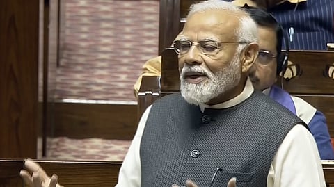 പ്രധാനമന്തി നരേന്ദ്രമോദി രാജ്യസഭയില് സംസാരിക്കുന്നു