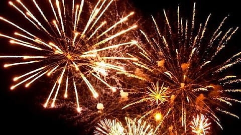 Sample fireworks of Thrissur Pooram 2024
