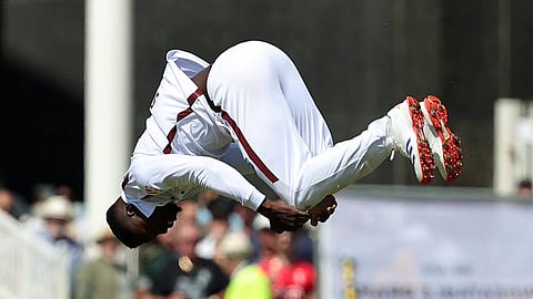 West Indies spinner Kevin Sinclair explains his "trademark celebration"