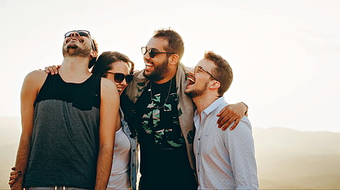 laughing