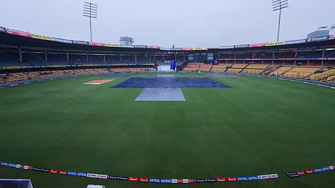 First session washed out by rain