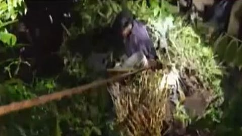 young man ran away from the police and fell into well