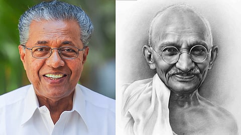 CM Pinarayi tributes to Mahatma Gandhi .