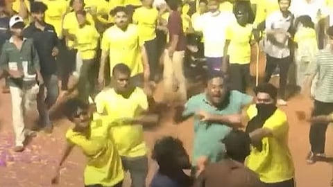 football fans clash